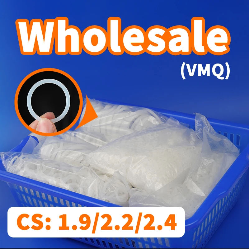 Thickness 1.9/2.2/2.4mm CS O-ring wholesale white VMQ silicon rubber gasket seal silicone ring washer elastic free shipping