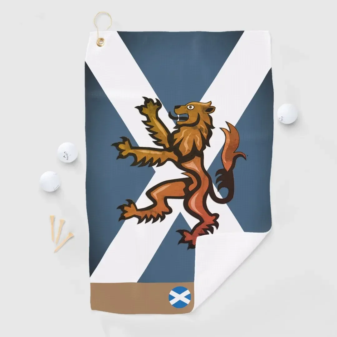 Toalla De Golf Bandera escocesa y Escocia, monogramada /Rampant 16x24in