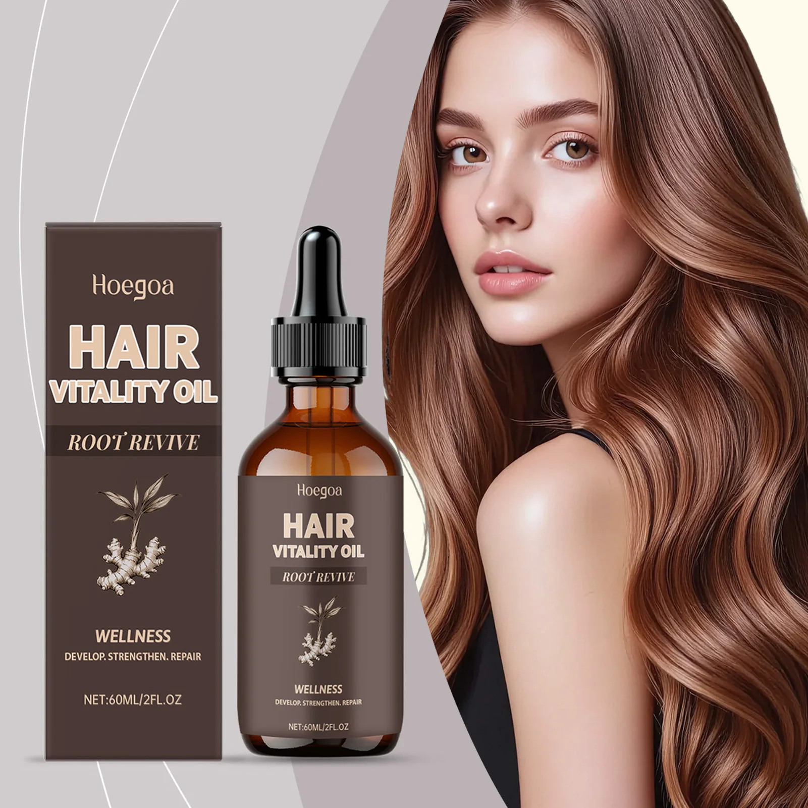 

60ml Hair-Vitality Oil,Scalp Treatments Oil,Leave-In Treatments For Shine Growth Natural Scalp Hair Serum For Hair Care