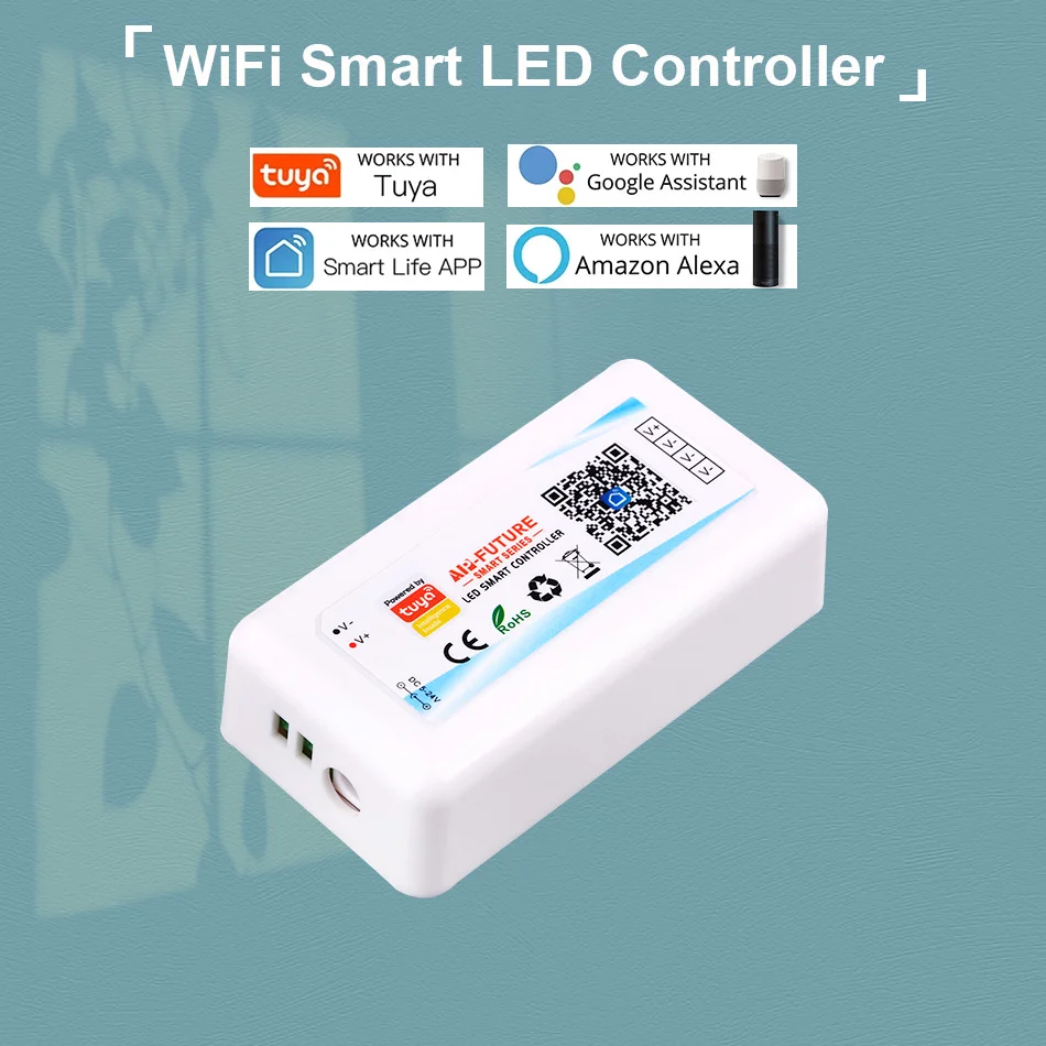 Tuya WiFi LED Controller DC5V-24V Alexa Google Home Stimme Dimmer Einfarbige LED Streifen RF 2,4G Smart Leben APP Fernbedienung – Detail 1