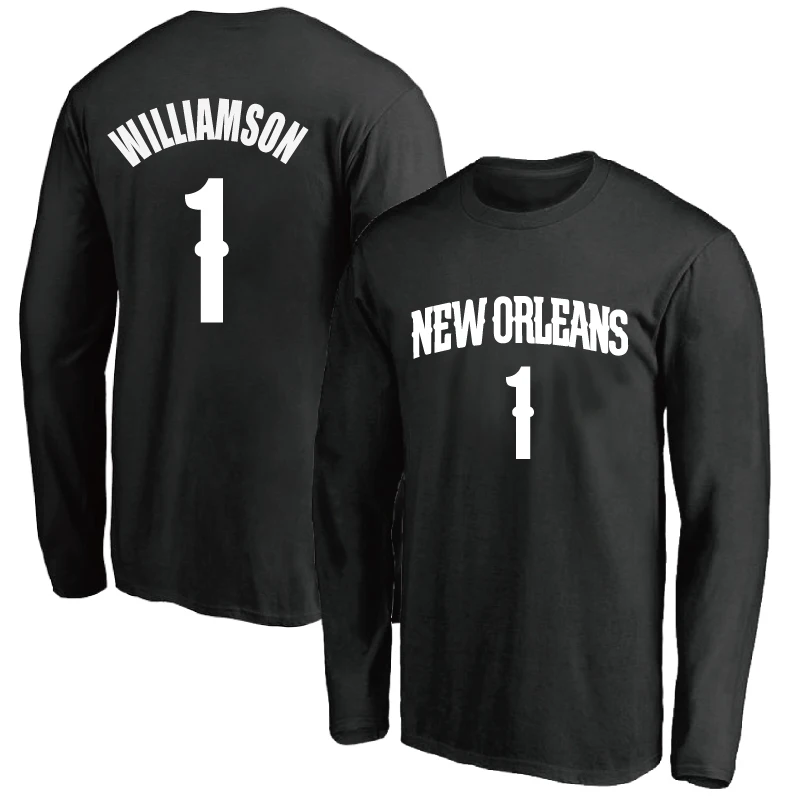 Camiseta Deportiva de Baloncesto de Manga Larga, Cuello Redondo, Algodón Puro, Uniforme de Entrenamiento Pelican 1st Zion Wil...