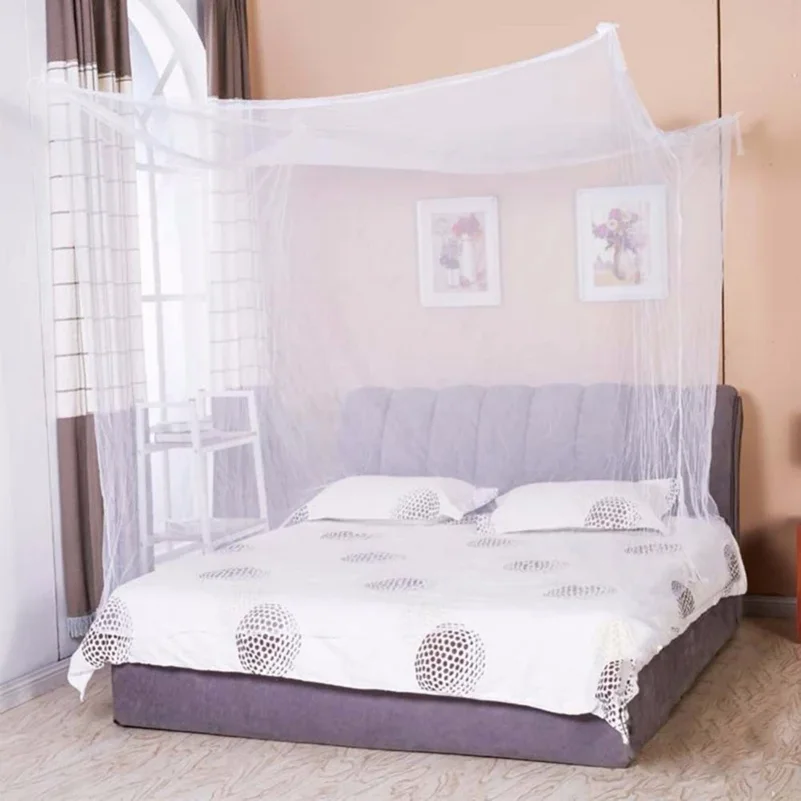 Mosquito Canopy Four Corner Mosquito Net Princess Lace Poster Bedding Canopy Netting Bedroom Sleeping Hanging Mesh Net(Not Frame