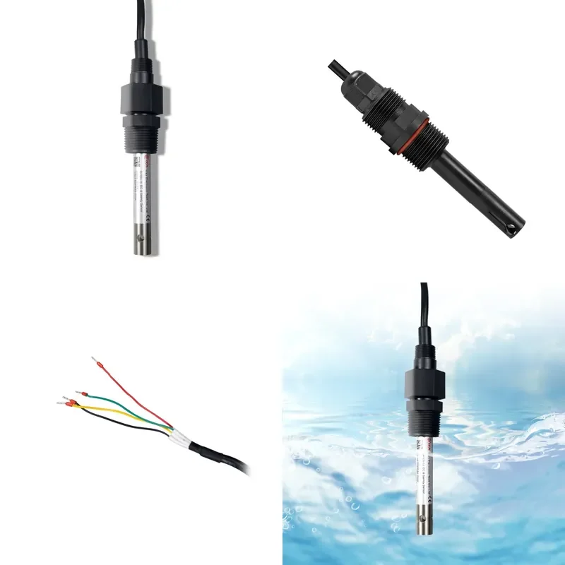 for RIKA RK500-13B High Precision Temperature Corrosion Resistance Online 4-20mA Water Conductivity EC Sensor Electrode Meter
