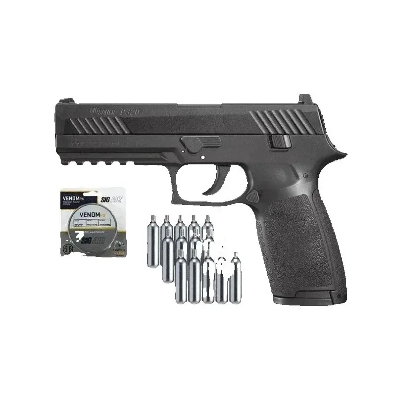 Rodent Control Tools SIG Sauer P320 Air Pistol with CO2 12 Gram (15 Pack) and 500 Lead Pellets Home Decor Metal Wall Sign
