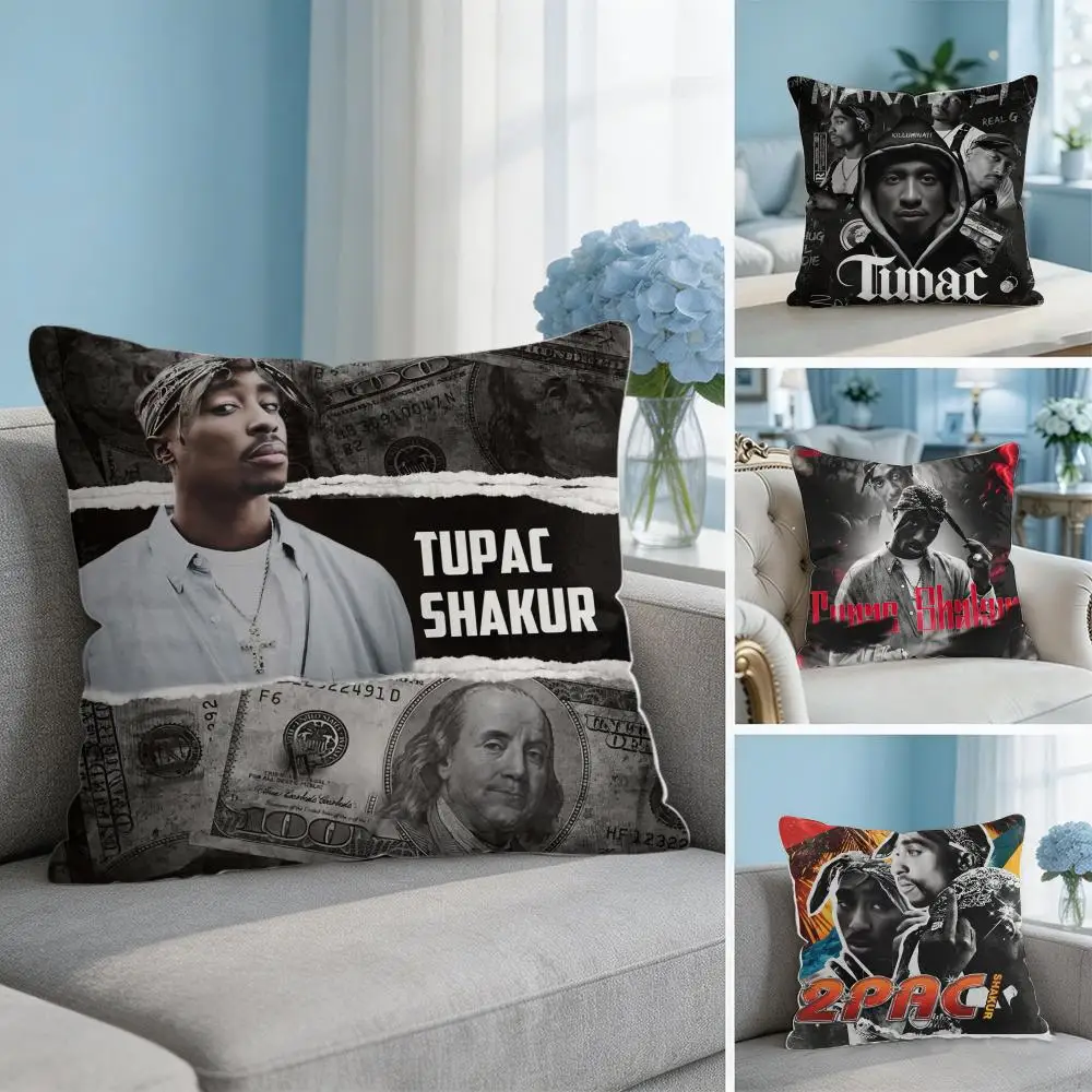 Cool T-Tupac 2Pac S-Shakur Cushion Cover Square Pillow Bedroom Sofa Leisure Comfort Living Room Home Decoration 40X40