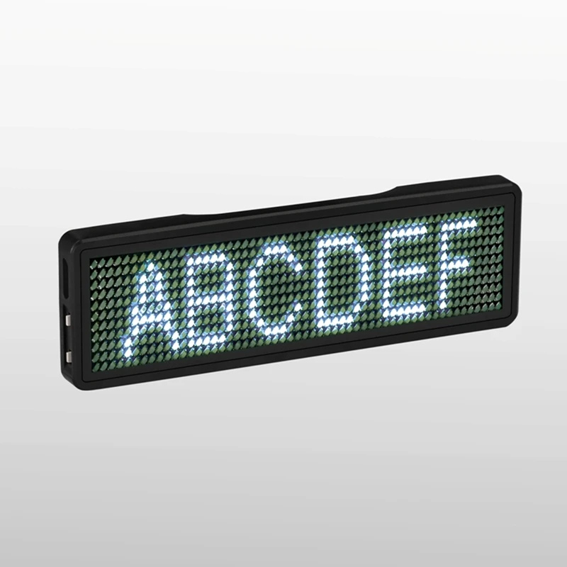 Bluetooth LED Name Badge Rechargeable Light Sign DIY Programmable Scrolling Message Board Display LED-AT36