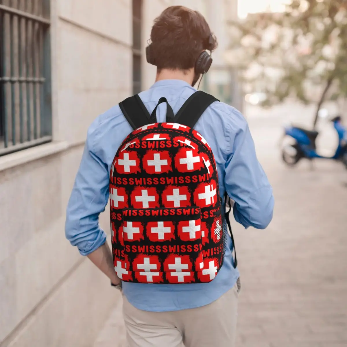 Swiss Switzerland Flag Backpack Boys Girls BookBag Kids School Bag Computer Shoulder Bags for Men Women