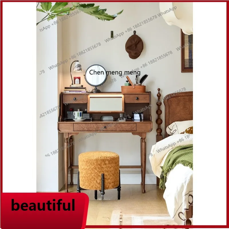 

X Retro solid wood dresser, storage cabinet, bedroom medieval dresser, integrated