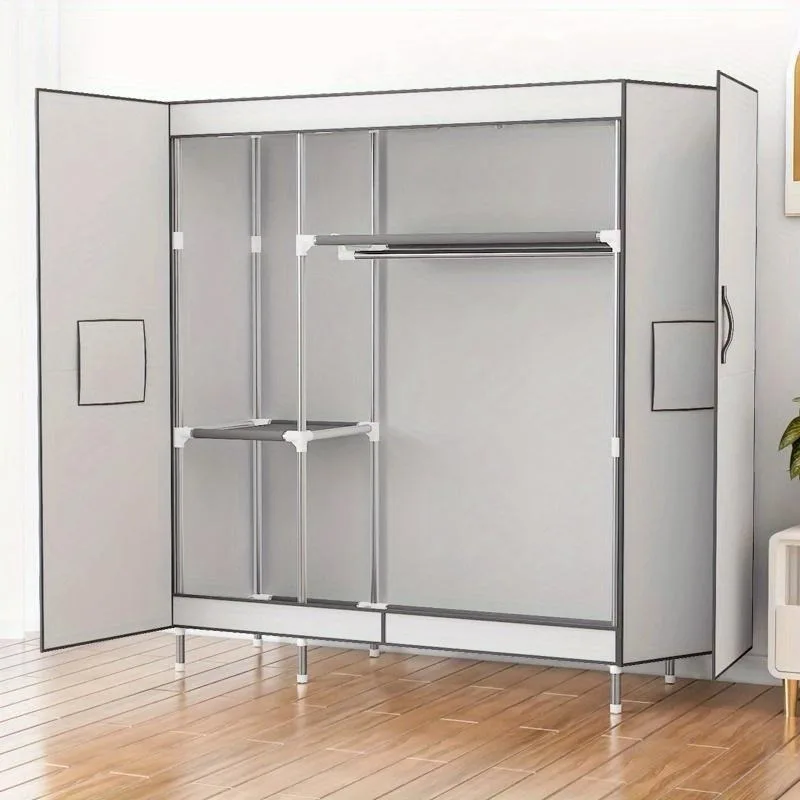 Thickened Magnetic Suction Plate for Tight, Dust Proof Seal 19 mm Steel Tubes Closet Max Load - Bearing Portable Wardrobe
