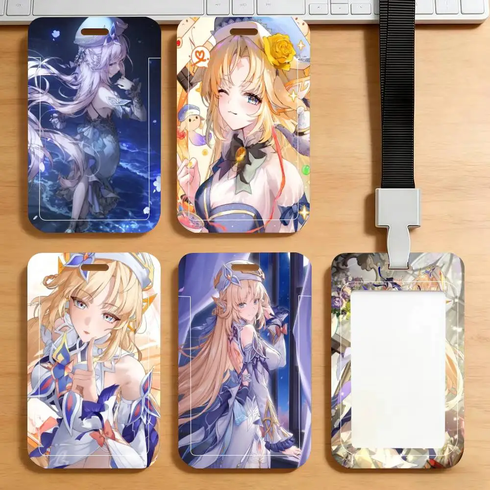Genshin Impact Nicole Reeyn Game   ID Card Holder Lanyard Covers Women Men Work Permit Holder Students Kids Bus Cards Case
