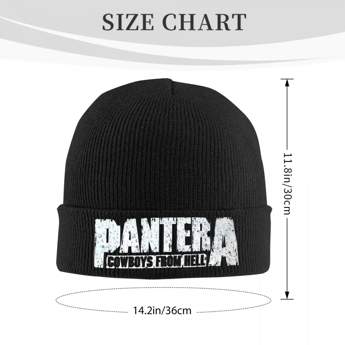 White Logo Music Band Beanie Hats Pantera Fashion Caps Female Male Gym Skullies Beanies Autumn Winter Printed Elastic Beanie Hat