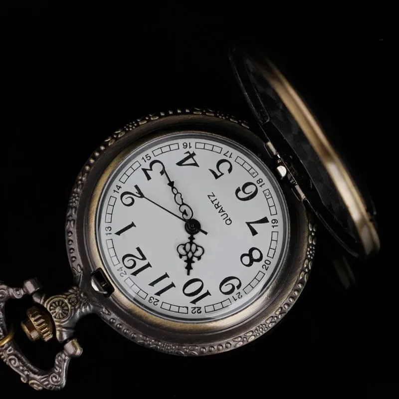 الرجعية Steampunk أبي الهدايا قلادة ساعة كوارتز ساعة الجيب مع سلسلة قلادة ساعة أفضل هدية الملحقات للرجال أبي