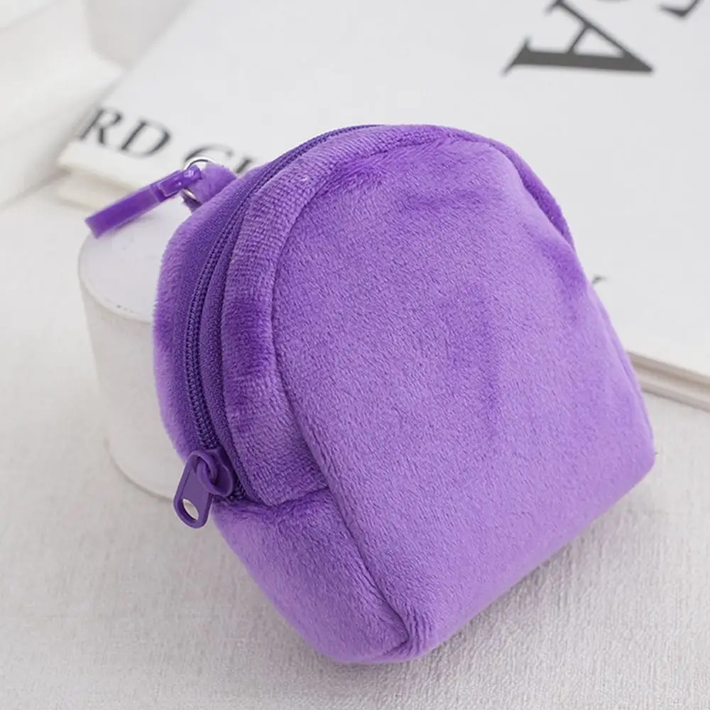1Pcs Mini ID Card Bag Schoolbag Coin Purse Pure Color Coin Bag Keychain Candy Cute Wallet for Women