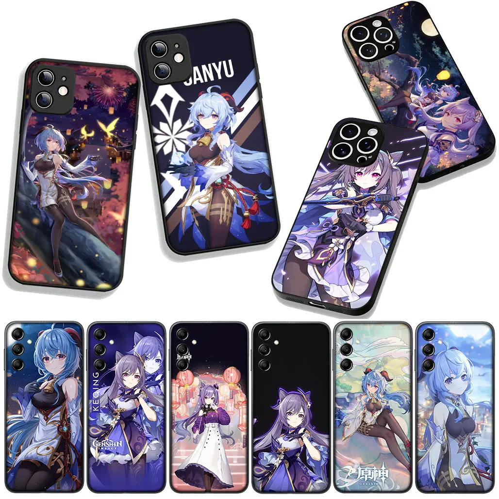 Для Samsung Galaxy A12 A14 A31 A41 A50 A51 A6 A7 A70 A71 A72 A21S M06 M15 Note 20 9 8 10 Чехол Genshin Impact Ganyu Keqing