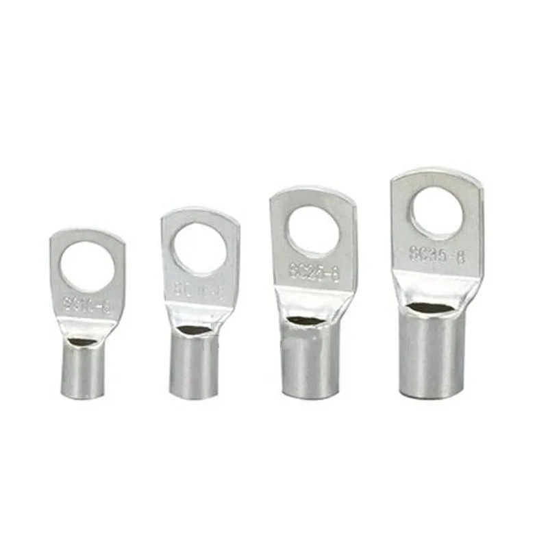 30/10Pcs Copper Nose SC35/50/70 Tin Plated Battery Terminals Cable Lug Hole ID 6/8/10/12/14/16mm Wire Connector