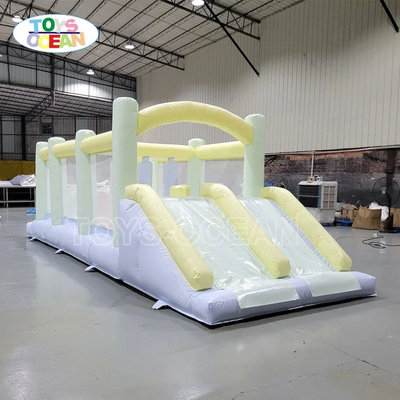 Hot Recommended Commercial Solid Color Mini Inflatable Obstacle Course Bounce Slide Pool PVC Material Easy Setup for Indoor