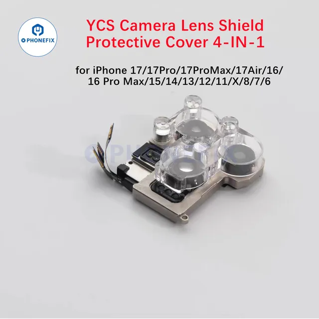 Magnetyczna osłona obiektywu aparatu YCS 4 w 1 do iPhone'a 6-17 Pro Max, narzędzia do ochrony obiektywu aparatu podczas naprawy na gorąco lub lutowania.