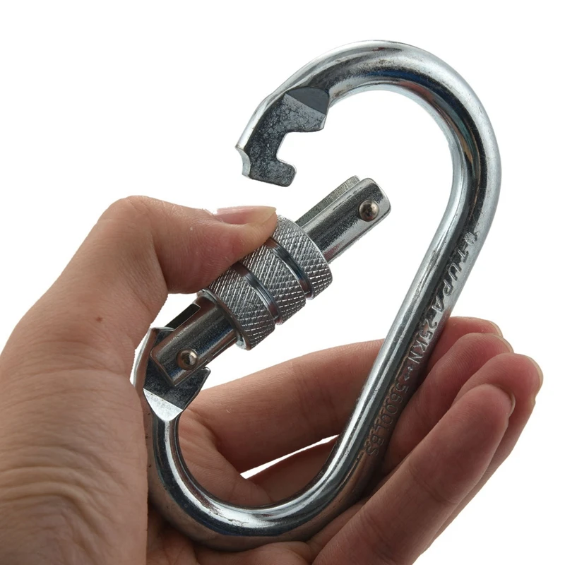 6X O Shape 25KN Alloy Steel Safety Buckle Professional Rock Climbing Carabiner Mountaineering Buckle Main Lock