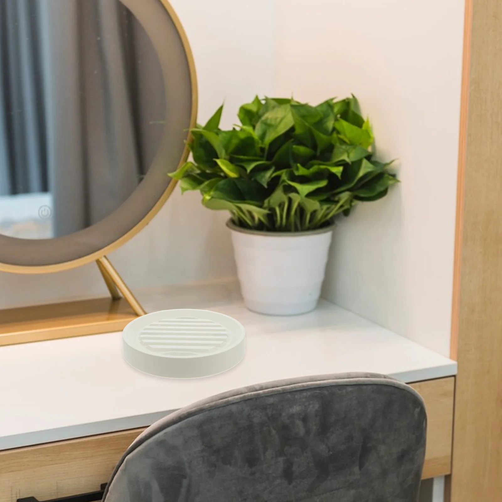 

1pc Movable Plant Tray With Wheels Heavy Duty Round Planter Dolly Deep Water Storage Base For Succulents Indoor Potted Plants