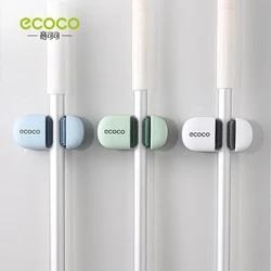 ECOCO Mop Hook Wall Clip Free Punching Glue Strong Sticky Hook Bathroom Wall Hanging Broom Mop Clip Fixed Artifact Bathroom