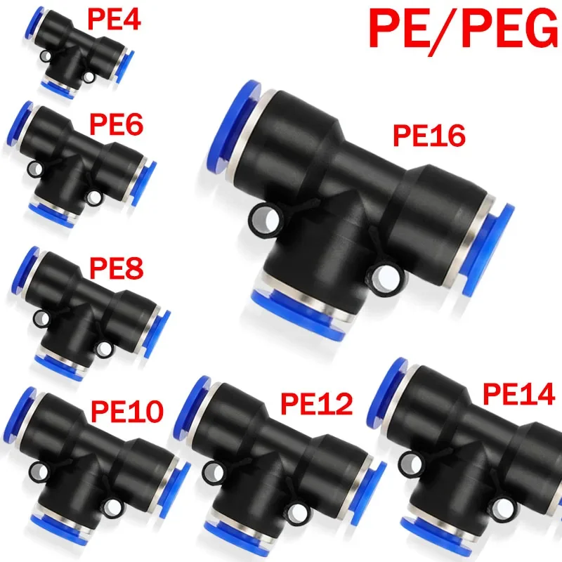 10PCS PE/PEG Plastic Quick Connector - 4-12mm Push In Fitting for Air Hose & Tube, Industrial & Home Pneumatic Systems​