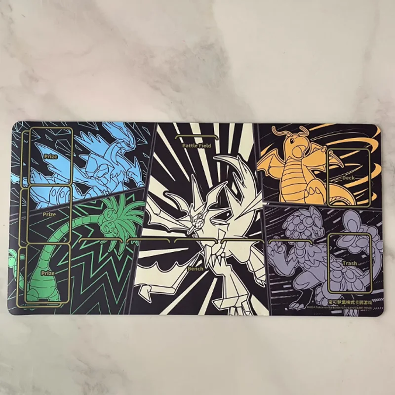 Hot PKM PTCG “Dragon‘s Return  Icy Radiance” Playmat Anti-Slip Durable Game Mat for Card Battle Collector‘s Exquisite Gift Toy