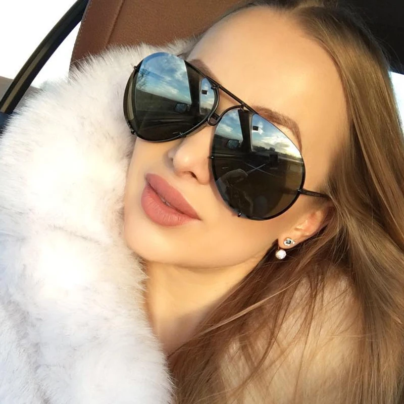 

Flat Top Sunglasses Brand Designer Mirror Coating lens sun Glasses For women or men Cool shades