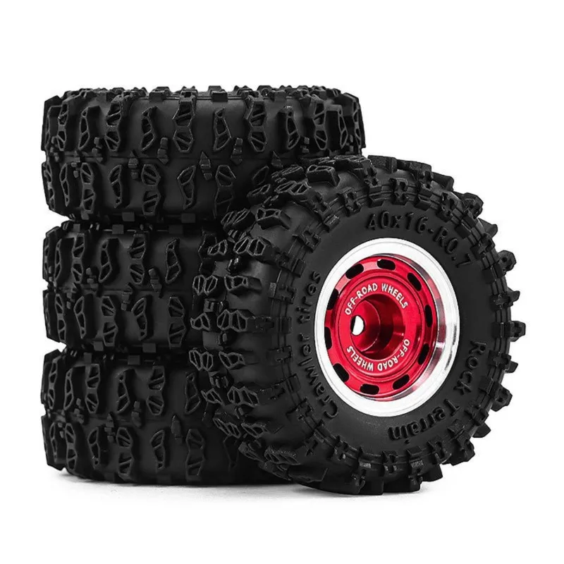 ABXE-Upgrade Accessories For 1/30 SCX30 Ascent-32 RC Car- Beadlock Wheel Tire Set Featuring 0.7 Inch Wheel Hub