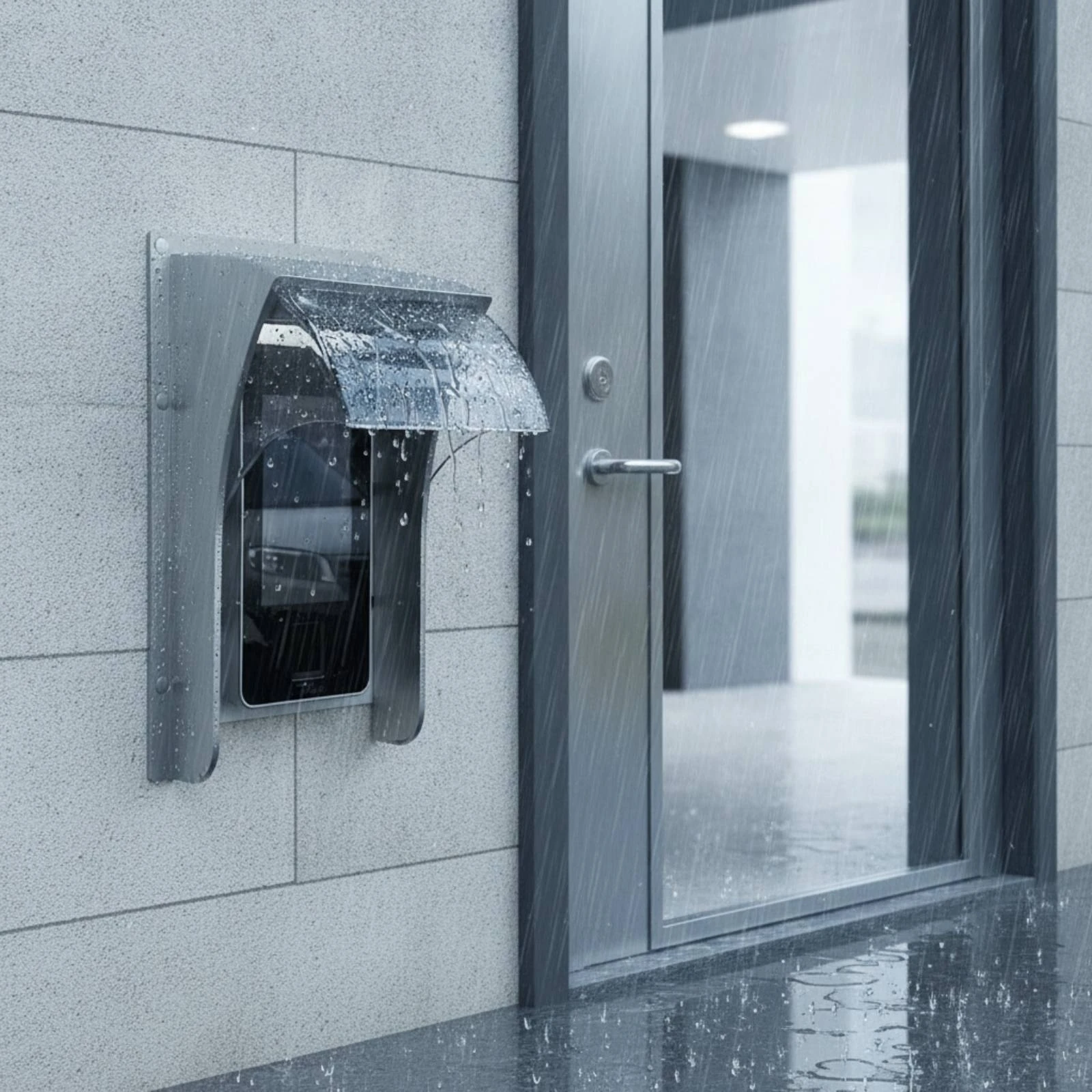 Access Control Cover with Sliding Canopy Resistant Sliding Rain Cover Curved Panel Canopy Easy Installation Awning Long-Lasting