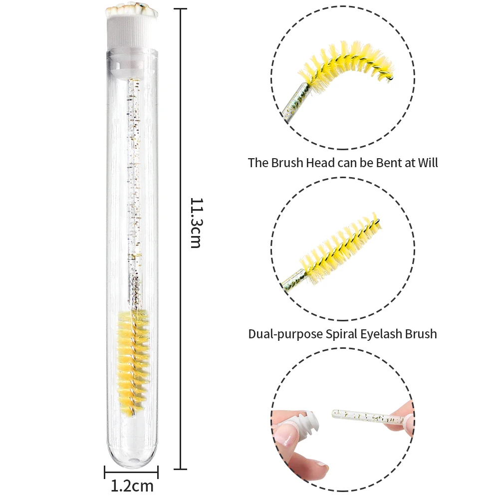 10/50pcs Riutilizzabile Capodanno Spazzola Per Ciglia Tubo Falso Mascara Bacchette a prova di Polvere Pennello Per Sopracciglia Contenitore Estensione Delle Ciglia Strumento di Trucco