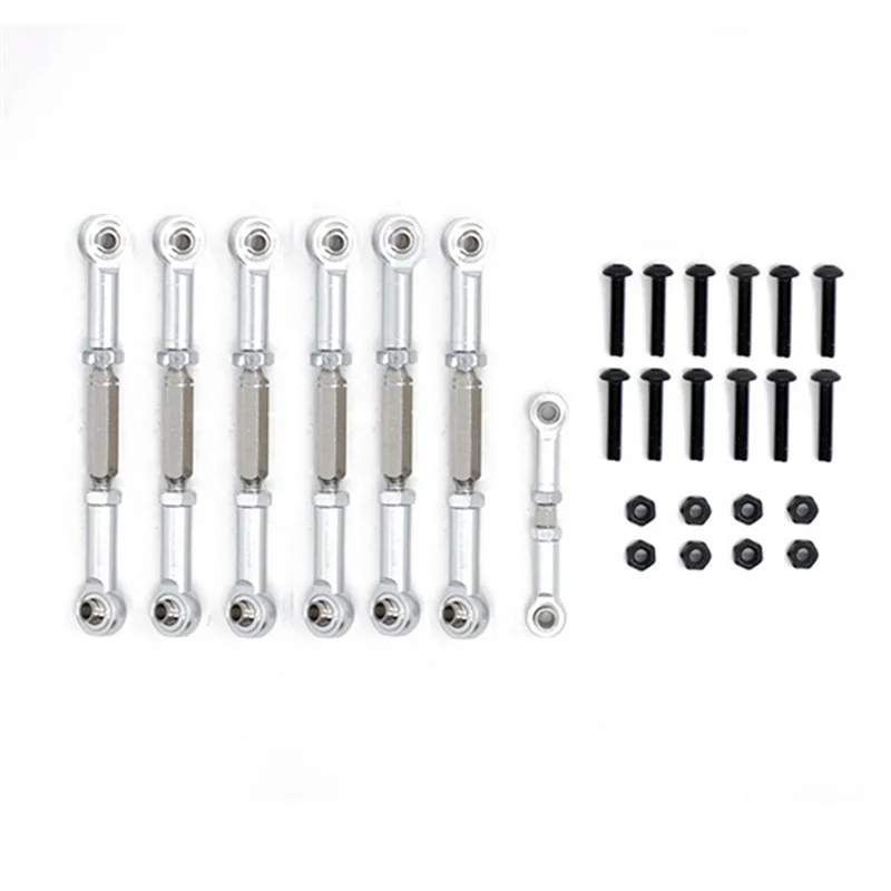 7 Pack Adjustable Metal Tie Rod Linkage for 1/10 Traxxas Slash 4X4 / 2WD RC Upgrade Parts