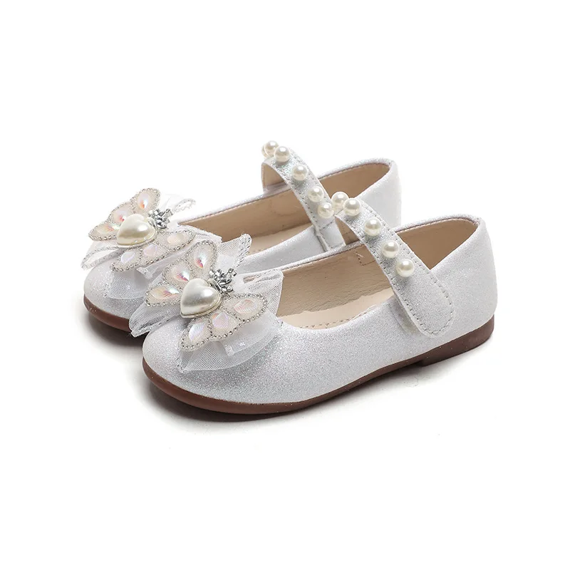 Shoes for Party Wedding Children Mary Janes Princess Shoes with Bow-knot Fashion Kids Performance Dress Shoes