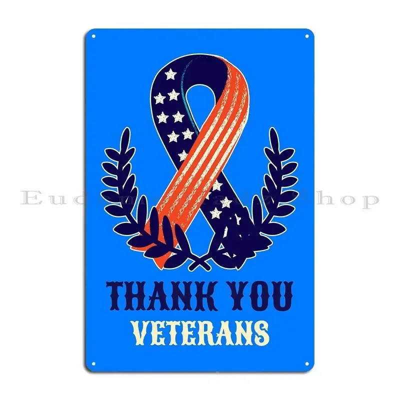 Thank You Veterans Metal Plaque Rusty Party Wall Plaque Character Garage Tin Sign Poster