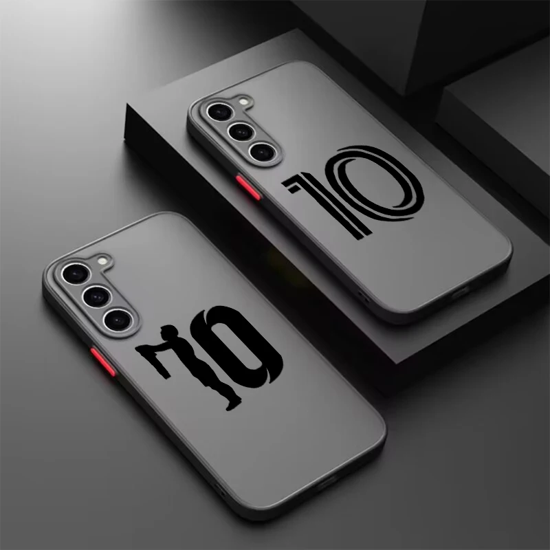 

Football Stars No.10 7 8 Logo Frosted Translucent For Samsung A53 A52 A33 A32 A51 A71 A21S A13 A73 A50 A22 A12 5G Cover