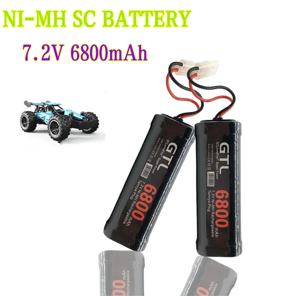 7.2V 6800mAh NiMH Replacement RC Battery with Tamiya Discharge Connector for RC Toys Racing Cars Boat Aircraft