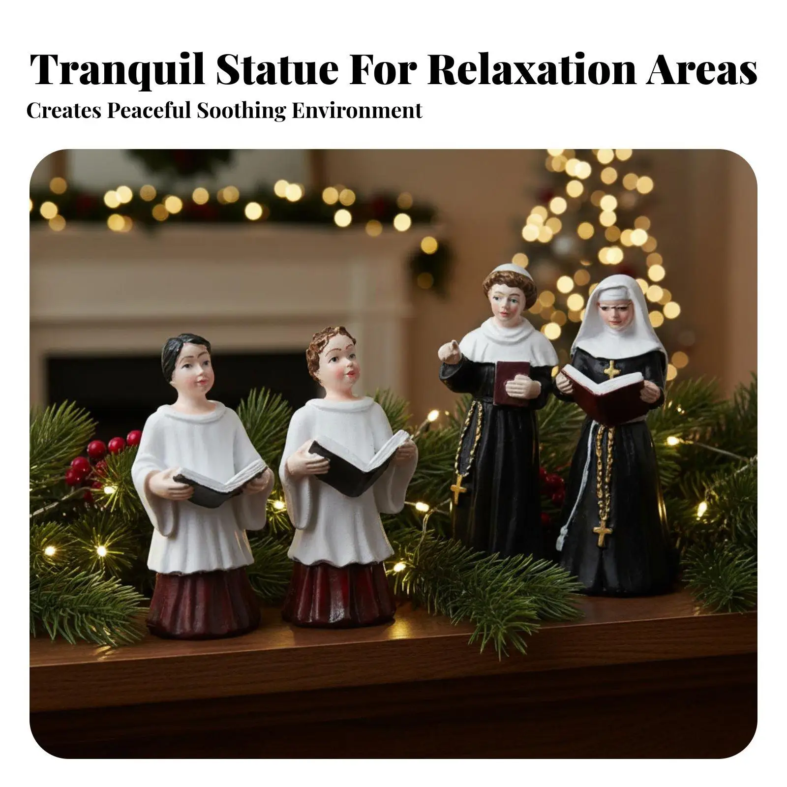 Resin Nun Figurine Choir Miniature Model for Counseling Office Contemplative Home Decor Piece