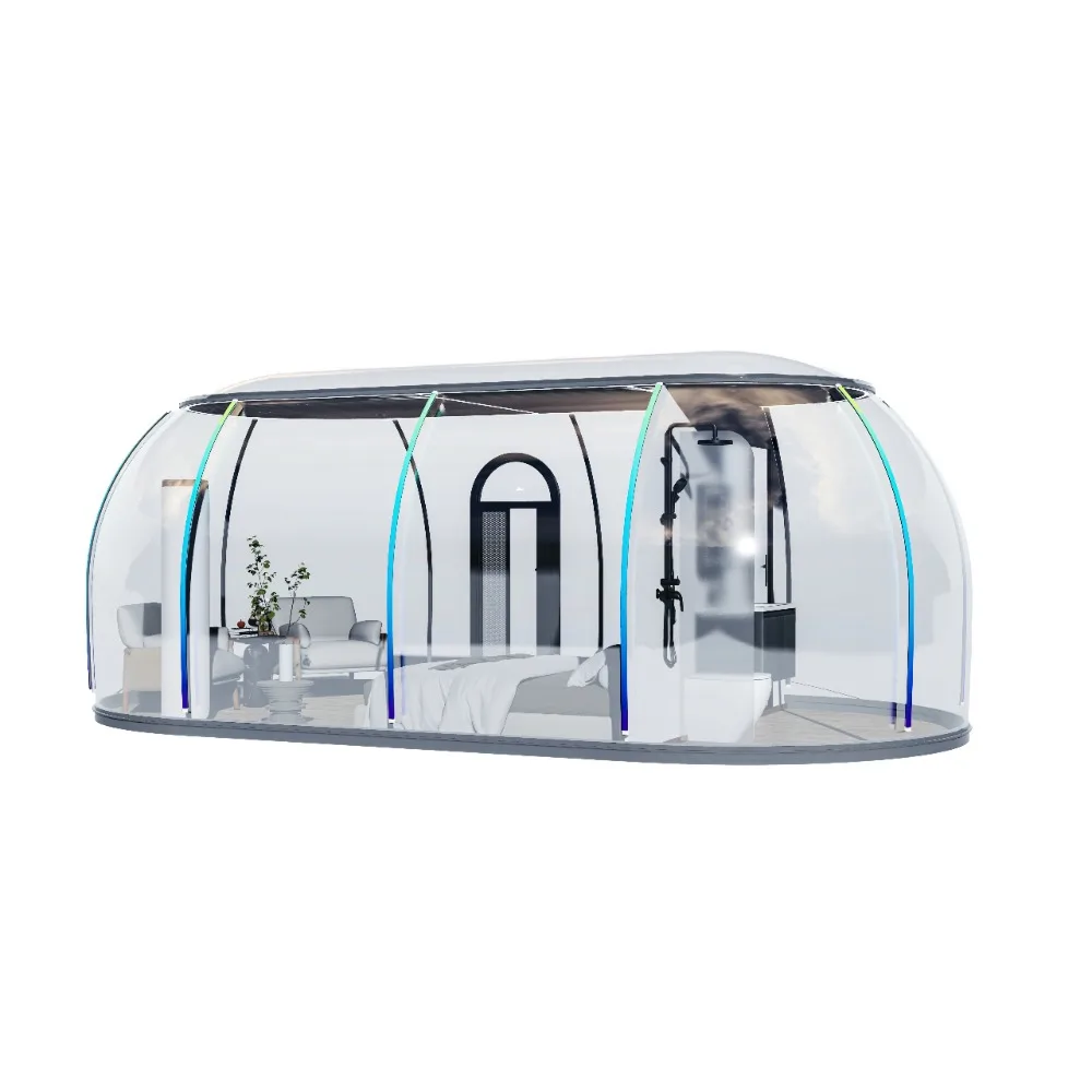 Contemporary 6m Geodesic Dome Tent Full House Clear Glass Double Layer Aluminum Frame Modern Design Indoor Trade ZhenHao ZH270