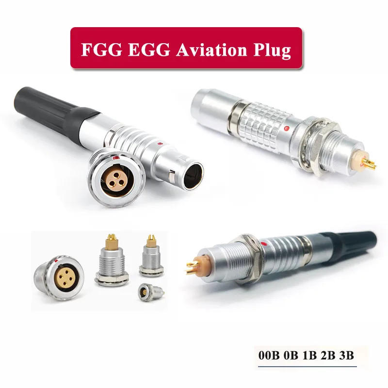 0B FGG EGG Self-locking Aviation Connector Compatible REMO 00B 1B 2B 3B Metal Push-pull Plug 2/3/4/5/6/7/8 Pin Signal Reception