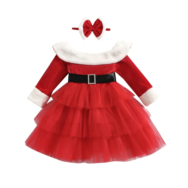 Bambini natale babbo natale vestito di alta qualità Costume di natale vestito neonato ragazza bambini capodanno Set di abbigliamento per bambini