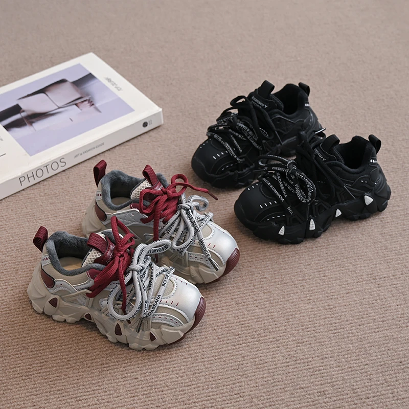 

2025 Kids Lightweight Anti-slip Sneakers Spring Autumn New Style Casual Dad Shoes Girls Boys Breathable Sports Shoes