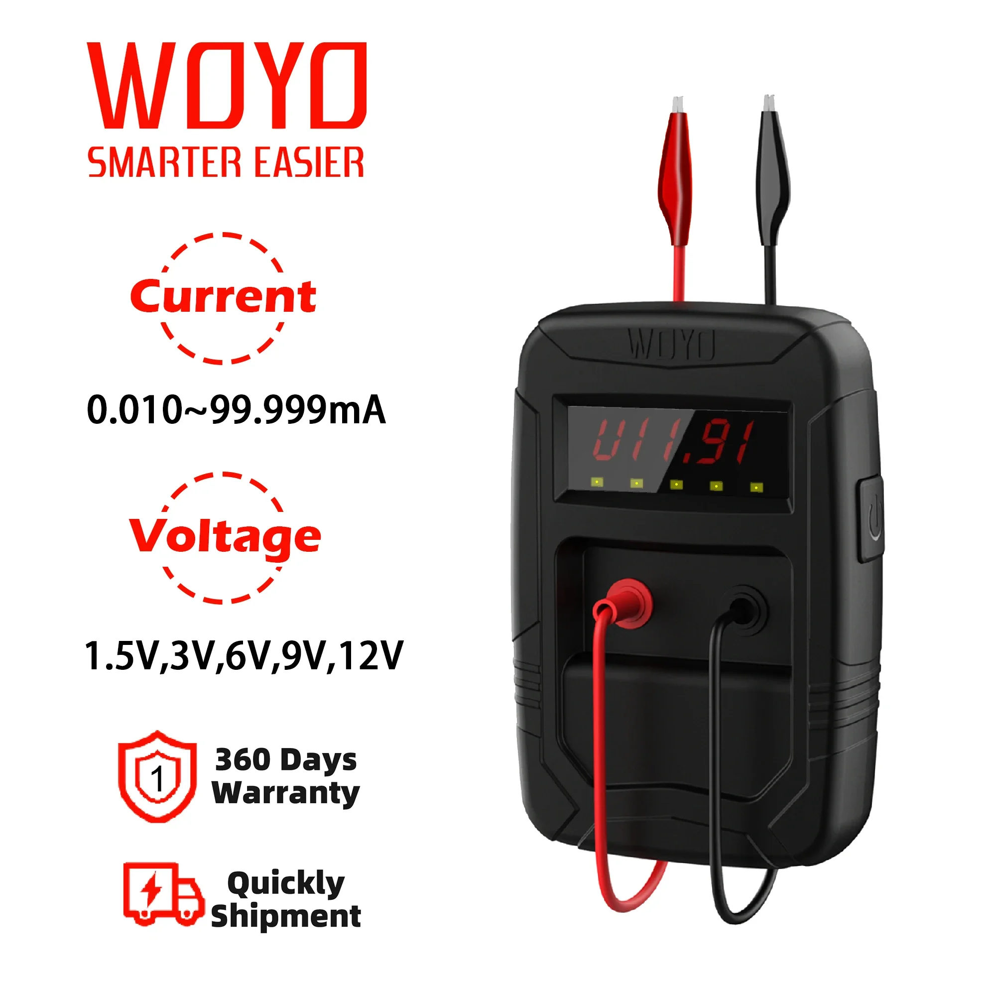 

WOYO PL002 Car Leakage Current Remote Control Tester Simulate 1.5V-12V Power Supply to Test OBD2 Diagnostic and Auto Repair