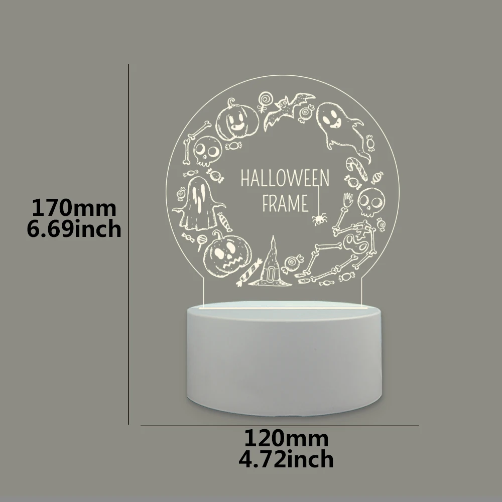 Halloween 3D Illusion Night Light   Visual Lamp Decorative Table Light for Trick or Treat Small Gift