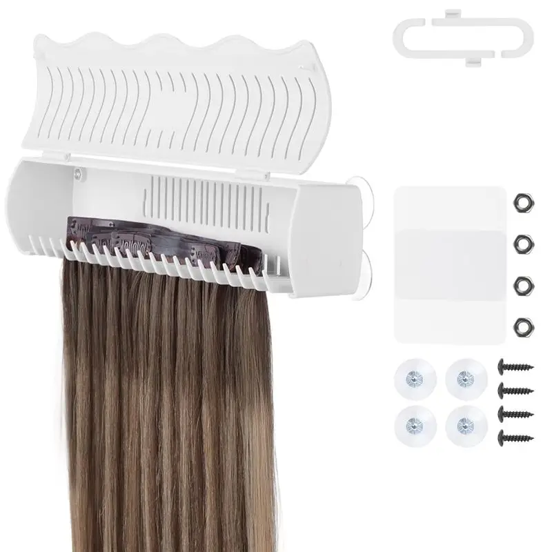 

AEE2-Hair Extension Holder Stand For Styling, 4 Installation Modes With Tool, Hair Extension Holder Designed For Washing