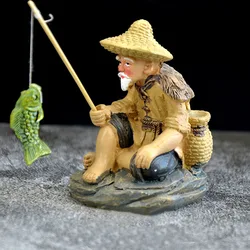 Angler resin ornaments Fish tank accessories  Aquarium Fish Tank Desk Decoration Accessories Pet Accessories aquarium decoration