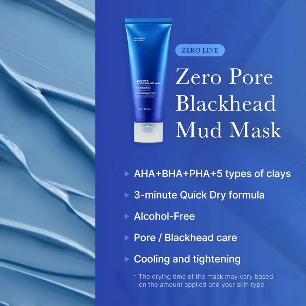 Máscara de barro coreana con espinillas de poros cero, con cepillo de gelatina, mascarilla refrescante para la piel, estiramiento de poros, mascarilla Facial de barro de secado rápido de 3 minutos