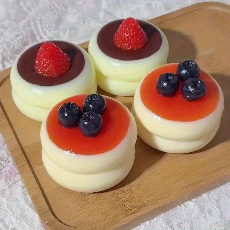 Strawberry and Blueberry Cake Squeezing Toy - Soft TPR with Realistic Design, Perfect Gift for Slow Rebound Texture/Birthday/Chr