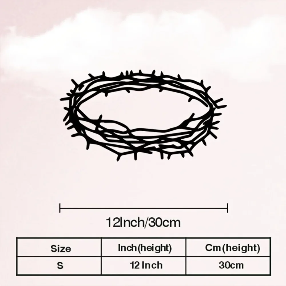 CIFBUY Iron Wall Art Crown of Thorns Metal Waterproof Sculpture For Home Office Hanging Decor Religious Gift