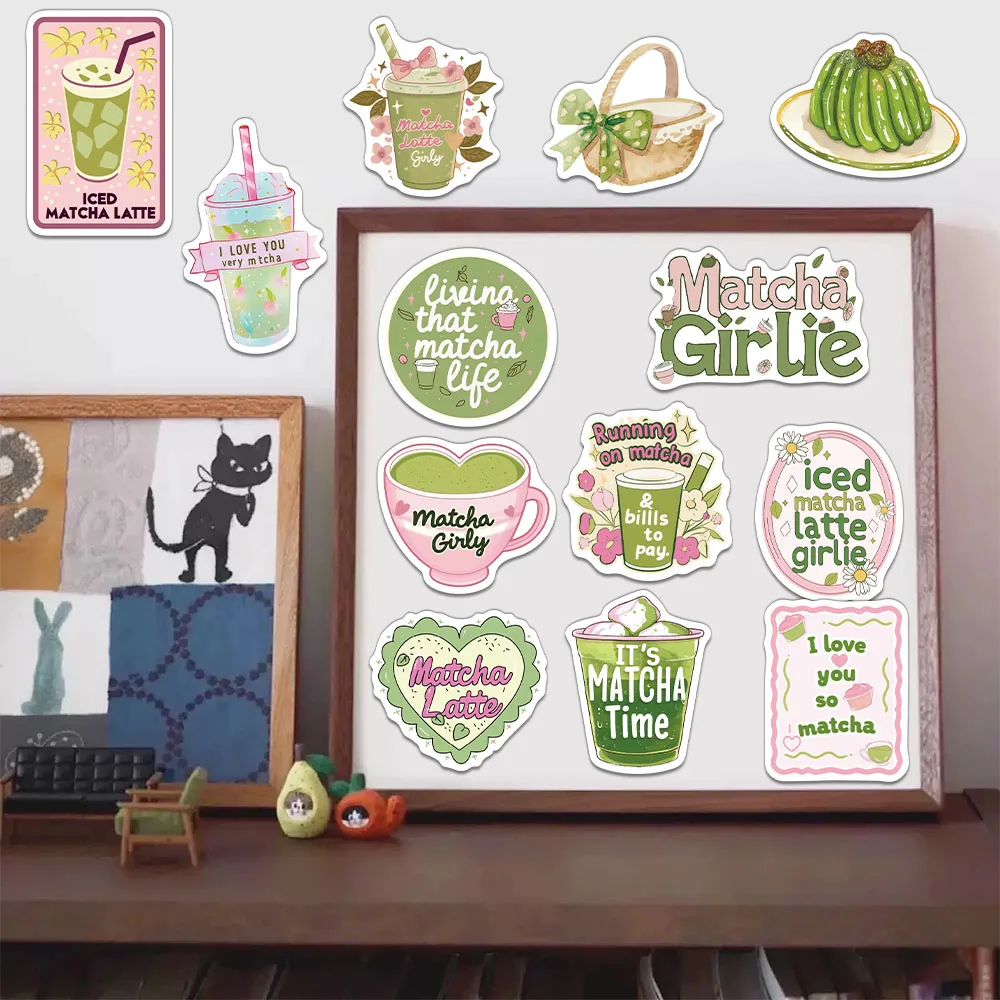 50PCS Creative Matcha Personalized Stickers Phone Case Decoration DIY Notebook Water Cup Waterproof Stickers