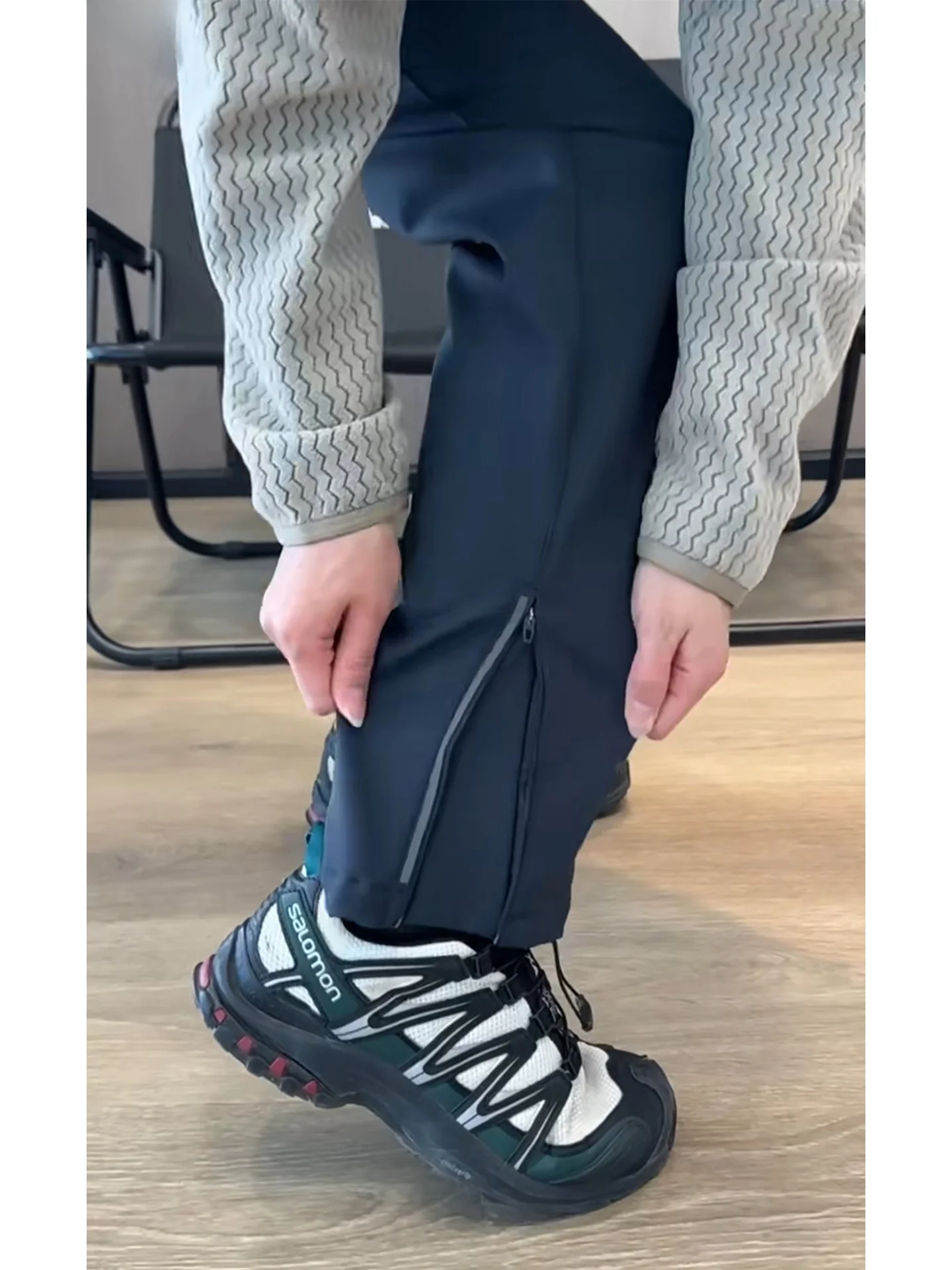 American Sle Dames Winter Outdoor Wandel- en Skibroek Elastische Slim Fit Zachte ell-broek met Rits Rechte pijpen Casua...