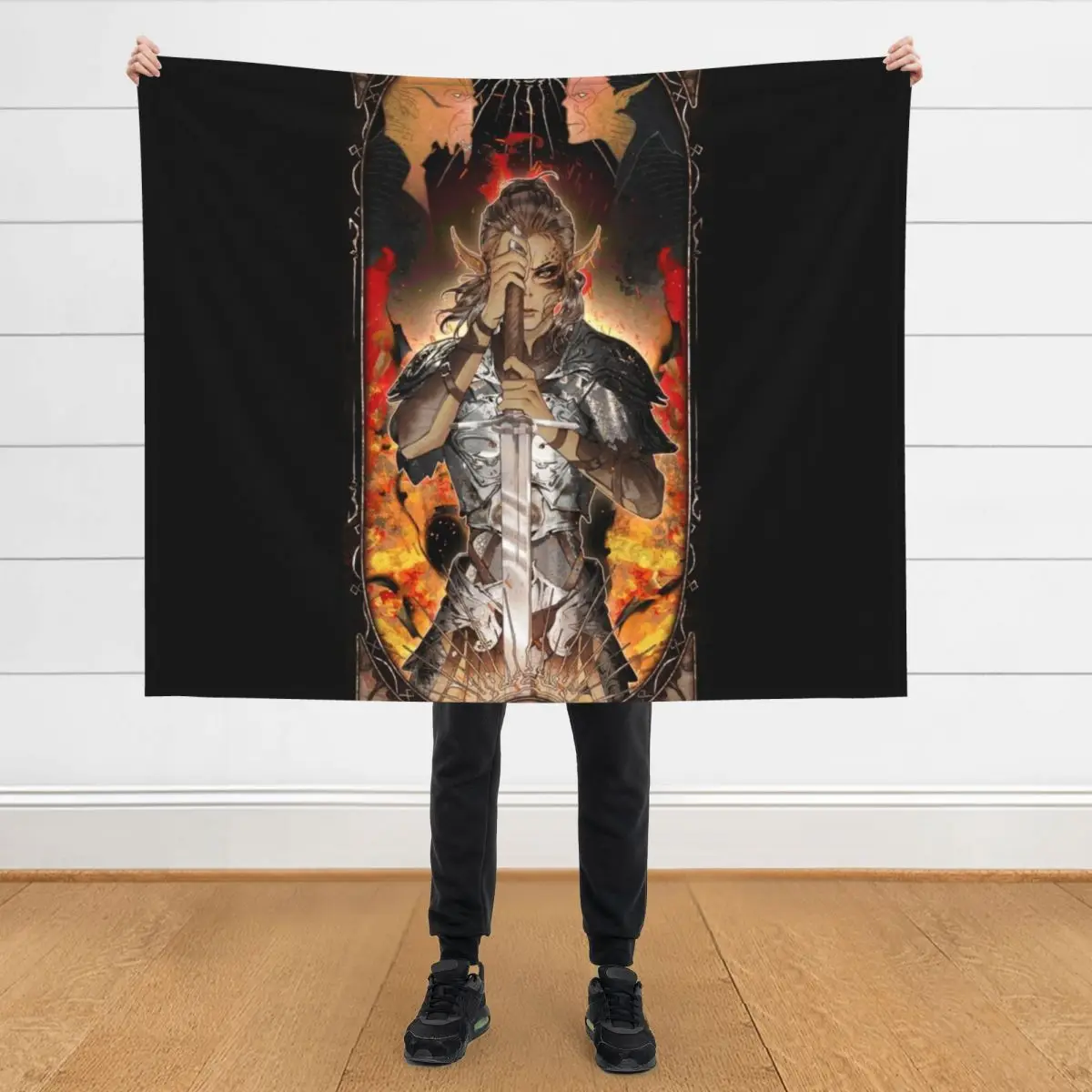 

Lae'zel - Orpheus - Vlaakith - Green Skin Throw Blanket Beautifuls valentine gift ideas wednesday Blankets